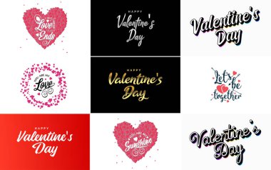 Love word art design with a heart-shaped gradient background