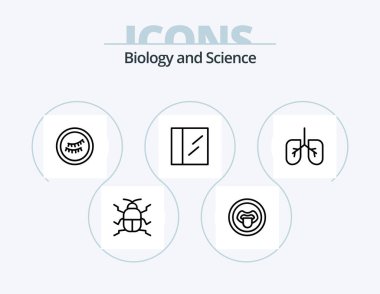 Biology Line Icon Pack 5 Icon Design. bones. science. biology. lab. biology
