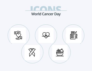 World Cancer Day Line Icon Pack 5 Icon Design. speaker. announce. breast cancer. megaphone. cancer