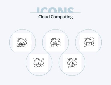 Cloud Computing Line Icon Pack 5 Icon Design. laptop. phone. cloud. mobile. computing