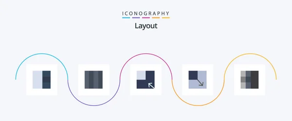 Layout Flat Icon Pack Including Grid — Vettoriale Stock