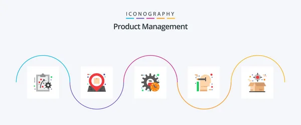 Product Management Flat Icon Pack Including Mind Thinking Administrator Idea — Wektor stockowy