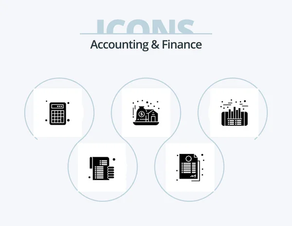 Accounting Finance Glyph Icon Pack Icon Design Investment Care Accounting — Stock Vector