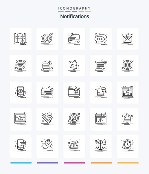 Creative Notifications Outline Icon Pack Technology Message Message Alert Message – stockvektor