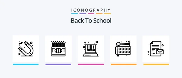 Back School Line Icon Pack Including Education Back School Back — Vettoriale Stock