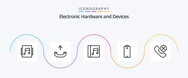 Devices Line Icon Pack Including Remove Mobile Music Contact Energy — Stockvektor