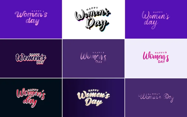 Аннотация Happy Women Day Logo Love Vector Logo Design Shades — стоковый вектор