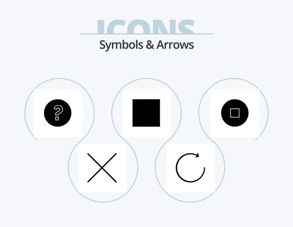 Symbols Arrows Glyph Icon Pack Icon Design Stop — Vettoriale Stock