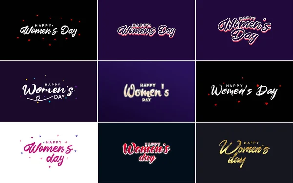 International Women Day Vector Hand Written Typography Background Bold Vibrant — Stock vektor