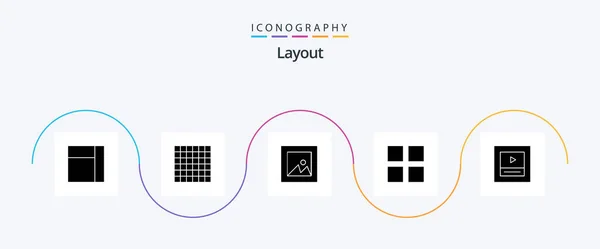 Layout Glyph Icon Pack Including Layout — Vettoriale Stock