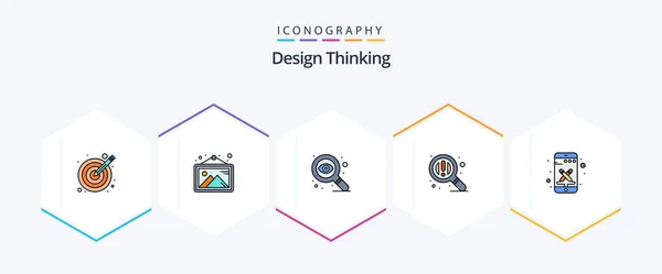 Design Thinking Filledline Icon Pack Including Tools Phone Design Design — Stock Vector