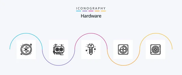 Hardware Line Icon Pack Including Air Cooler Hardware Computer Computer — 图库矢量图片