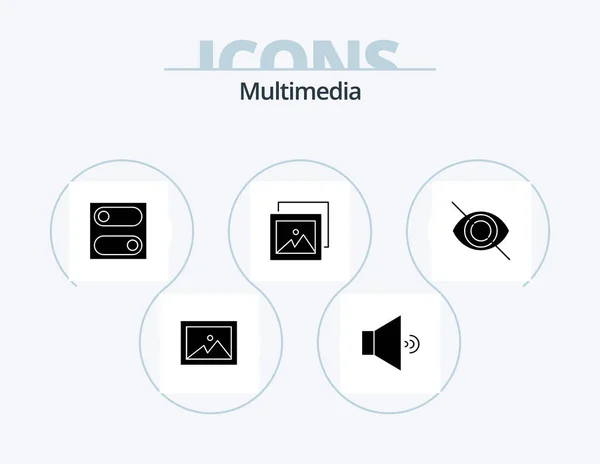 Icône Glyphe Multimédia Pack Icône Design Basculer Cacher Désactiver — Image vectorielle