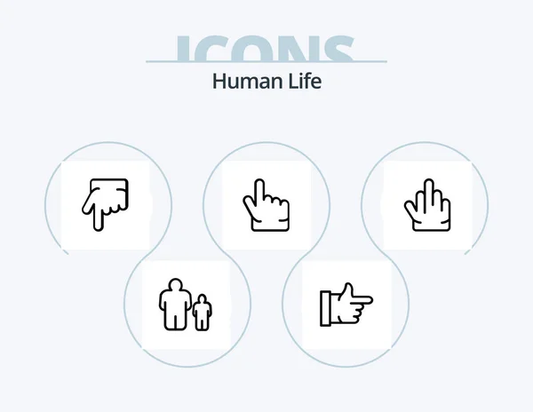 Human Line Icon Pack Icon Design Vote Dislike Valentine Heart — Stock Vector