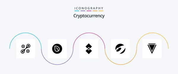 Cryptocurrency Glyph Icon Pack Including Crypto Nexus Crypto Currency Crypto — Stock vektor