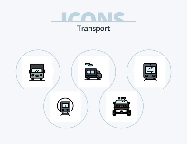 Transport Line Filled Icon Pack Icon Design Quad Outline Bike — Image vectorielle