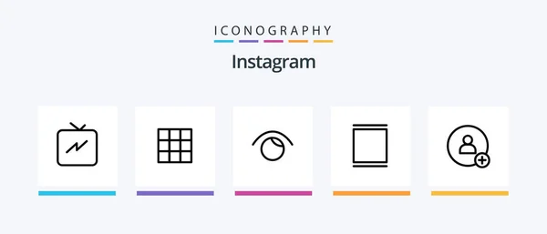 Instagram Line Icon Pack Including Refresh Instagram Power Instagram Creative — Vector de stoc