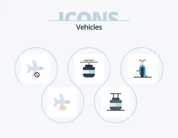 Vehicles Flat Icon Pack Icon Design Vehicles Transport Vehicles Tram — 图库矢量图片