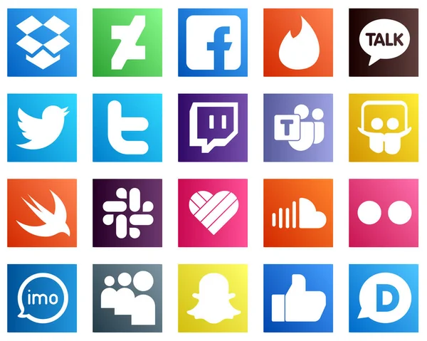 Social Media Pictogrammen Voor Branding Zoals Geluid Zoals Een Tweet — Stockvector