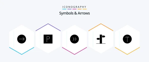 Symbols Arrows Glyph Icon Pack Including Symbolism Right Sign Signal — vektorikuva