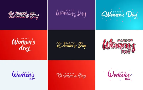 Abstract Happy Women Day Logo Women Face Love Vector Logo — Archivo Imágenes Vectoriales