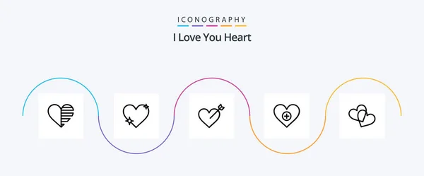 Heart Line Icon Pack Including Favorites Heart Favorite Love — Stock Vector