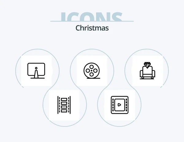 Christmas Line Icon Pack Icon Design Christmas House Card Christmas — Wektor stockowy