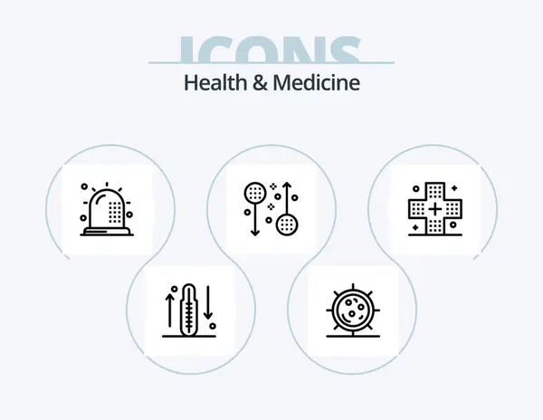 Zdraví Medicína Icon Pack Icon Design Zdraví Zdraví Fitness — Stockový vektor