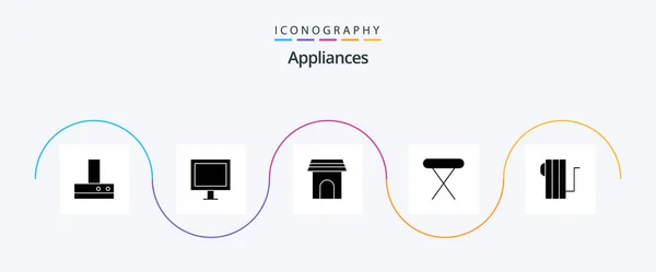 Appliances Glyph Icon Pack Including Electric Table Appliance Iron Appliances — Stock vektor