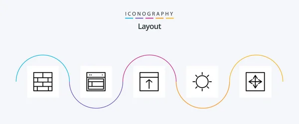 Layout Line Icon Pack Including Light Interface Website Design Layout — Stockvektor