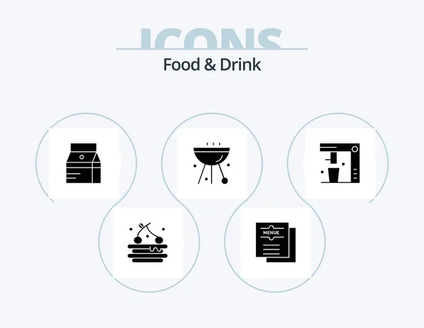 Food Drink Glyph Icon Pack Icon Design Food Bbq Restaurant — Vetor de Stock