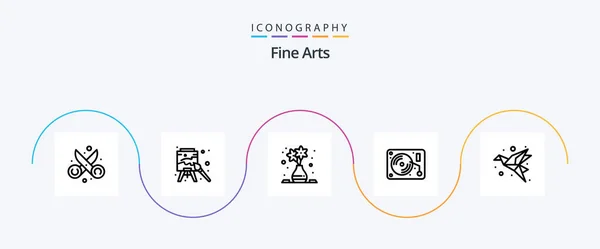 Fine Arts Line Icon Pack Including Art Arts Paint Art — Stockový vektor