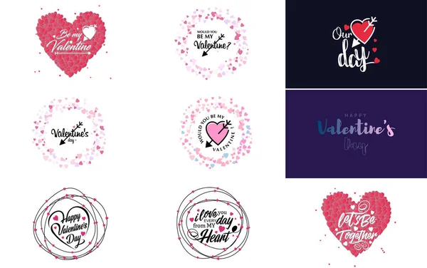 Valentine Valentine Holiday Lettering Greeting Card — Stock vektor