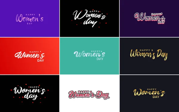 Abstract Happy Women Day Logo Women Face Love Vector Design — Vetor de Stock