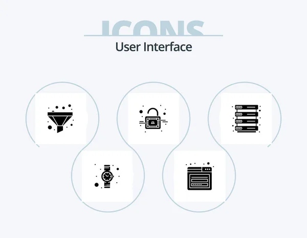 Interfaz Usuario Glyph Icon Pack Icon Design Servidor Embudo Rack — Archivo Imágenes Vectoriales