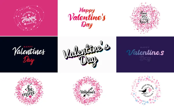 Valentine Lettering Heart Design Suitable Use Valentine Day Cards Invitations — Stockvector