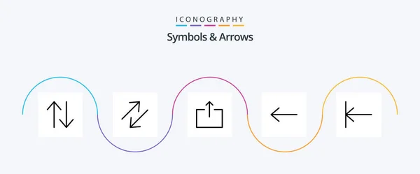 Symbols Arrows Line Filled Flat Icon Pack Including Send Home — Vetor de Stock