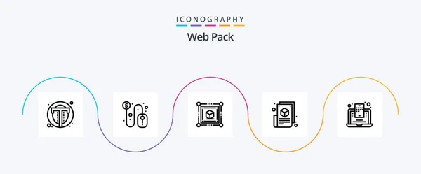 Web Pack Line Icon Pack Including Design Blogging Mouse Blogger — Stockvector