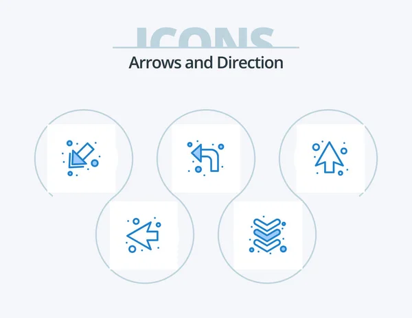 Arrow Blue Icon Pack Icon Design Aufwärts Links Pfeile Links — Stockvektor