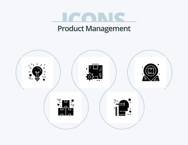 Product Management Glyph Icon Pack Ikon Design Inställningar Konfiguration Skala — Stock vektor