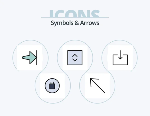 Symbols Arrows Line Filled Icon Pack Icon Design Expand Arrow — Vetor de Stock