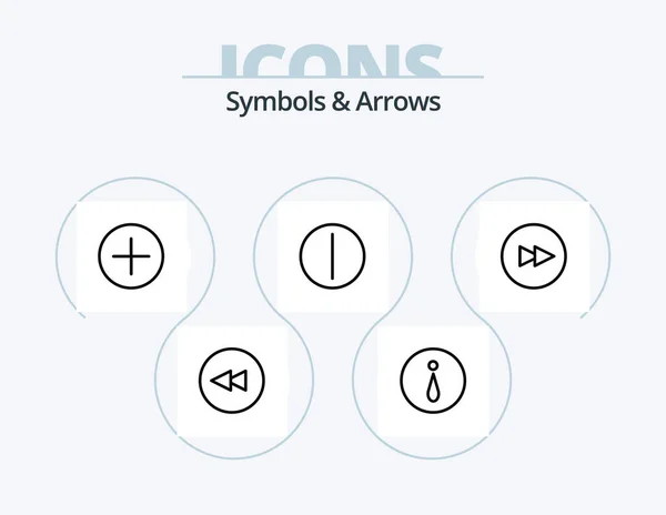 Дизайн Иконы Arrows Line Pack Круг Предупреждение — стоковый вектор