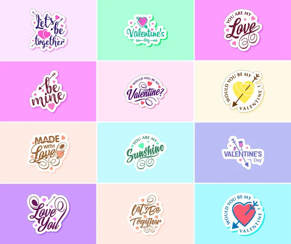 Love Air Valentine Day Typography Graphic Design Stickers — Διανυσματικό Αρχείο