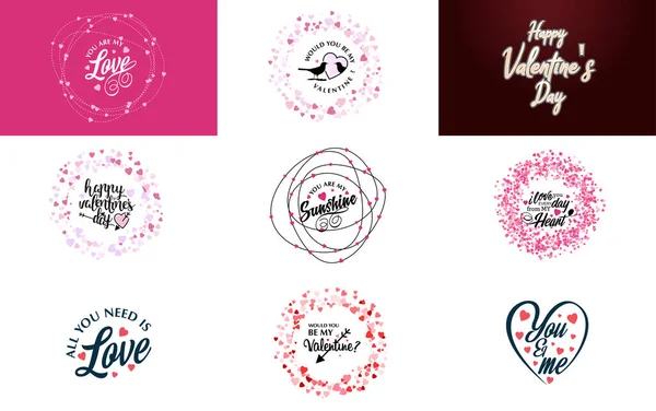 Love Word Art Design Heart Shaped Gradient Background — Archivo Imágenes Vectoriales