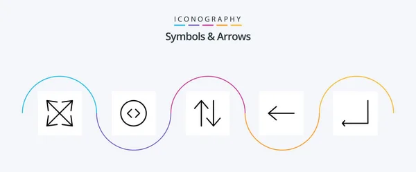 Symbols Arrows Line Icon Pack Including Upside Back — 图库矢量图片