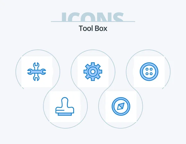 Tools Blue Icon Pack Icon Design Wrench Tools — Stock vektor