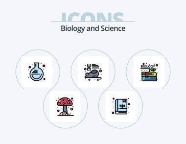 Biology Line Filled Icon Pack 5 Icon Design. biology. science. science. plant. research