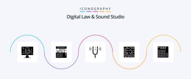 Digital Law And Sound Studio Glyph 5 Icon Pack Including computer. application. sound. ableton. pitch