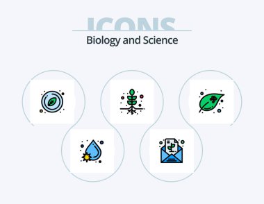 Biology Line Filled Icon Pack 5 Icon Design. eggs. tulip. organic. present. plant