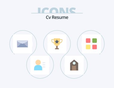 Cv Resume Flat Icon Pack 5 Icon Design. math. calculator. chat. calc. education